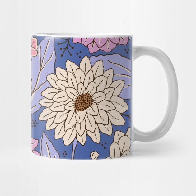 Dahlia garden in blue by Natalisa